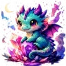 Colorful avatar featuring a stylized animal with an abstract background